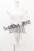 Qutie Frash / リボン帯コルセット  黒×紫 H-26-02-25-1002-QU-TO-KB-ZH