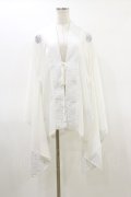 Qutie Frash / 肩メッシュ切替着物カーディガン  白 H-26-02-25-1010-QU-TO-KB-ZH