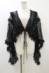 Qutie Frash / レース着物カーデ  黒 H-26-02-25-1011-QU-TO-KB-ZH