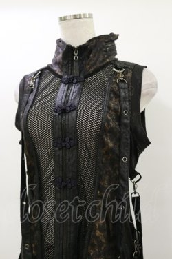 画像4: Qutie Frash / チャイナロングベスト  黒 H-26-02-25-1013-QU-TO-KB-ZH