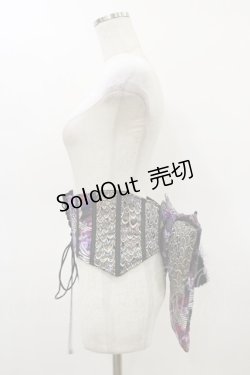 画像3: Qutie Frash / リボン帯コルセット  黒×紫 H-26-02-25-1002-QU-TO-KB-ZH