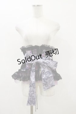 画像1: Qutie Frash / リボンコルセット  黒×紫 H-26-02-25-1003-QU-ZA-KB-ZH