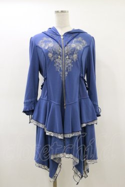 画像1: Ozz oneste / フード付き薔薇刺繍ZIPジャケット  青 H-26-02-25-1023-OO-JA-KB-ZH