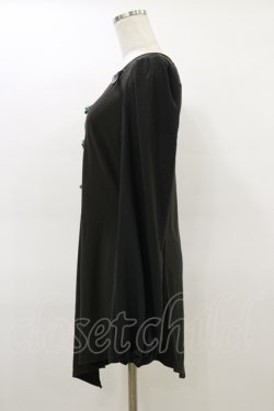 画像3: Qutie Frash / チャイナパフスリーブチュニック  ブラック×グリーン H-26-02-25-1028-QU-TO-KB-ZH