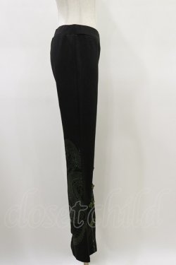 画像3: Qutie Frash / チャイナパンツ  黒×緑 H-26-02-25-1029-QU-PA-KB-ZH