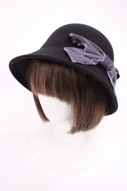 画像1: m petit by misako / AM*NIリボンメトロハット  ブラック H-26-02-25-040-LO-AC-NS-ZH