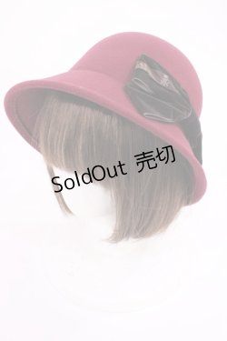 画像1: m petit by misako / AM*NIリボンメトロハット  ボルドー H-26-02-25-041-LO-AC-NS-ZH