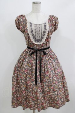 画像1: Jane Marple / メルヘンプリントのスモックワンピース  グレー H-26-02-27-003-JM-OP-KB-ZH