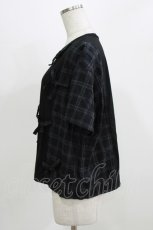 画像2: Candy Stripper / CHECK RIBBON TRIMMED   ブラック×ブラックチェック H-26-02-27-025-PU-TO-KB-ZH (2)