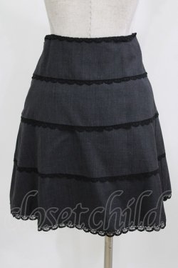 画像3: MILK / レースラインスカート  グレー×ブラック H-26-02-27-007-ML-SK-KB-ZH