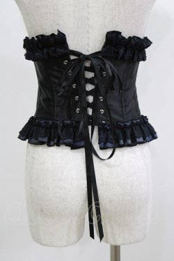 画像3: MR corset / サテンフリルコルセット  紺 H-26-02-27-013-PU-ZA-AK-ZH