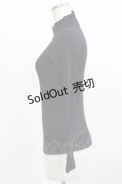 画像2: MILK / ロゴ刺繍リブタートル  ブラック H-26-02-27-019-ML-TO-KB-ZH