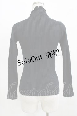 画像3: MILK / ロゴ刺繍リブタートル  ブラック H-26-02-27-019-ML-TO-KB-ZH