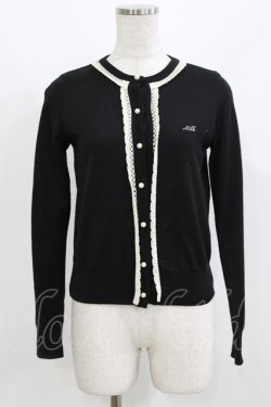 画像1: MILK / レーストリミングカーデ  ブラック H-26-02-27-020-ML-TO-KB-ZH