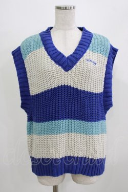 画像1: Candy Stripper / MULTI BORDER KNIT VEST  BLUE MIX H-26-02-27-023-PU-TO-KB-ZH