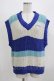 画像1: Candy Stripper / MULTI BORDER KNIT VEST  BLUE MIX H-26-02-27-023-PU-TO-KB-ZH (1)