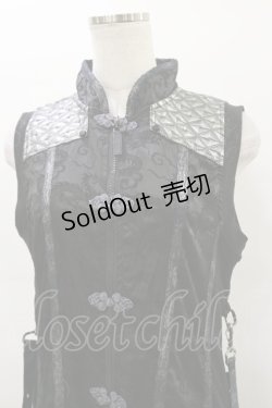 画像4: Qutie Frash / チャイナロングベスト  黒 H-26-03-01-003-QU-TO-KB-ZH