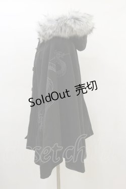画像3: Qutie Frash / ファーフードポンチョコート  黒 H-26-03-01-033-QU-CO-KB-ZH