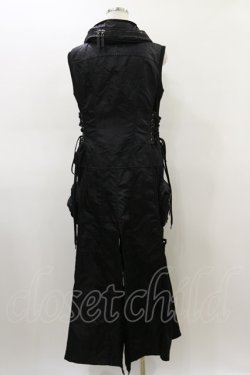 画像2: Qutie Frash / ミリタリーロングベスト  黒 H-26-03-01-004-QU-TO-KB-ZH