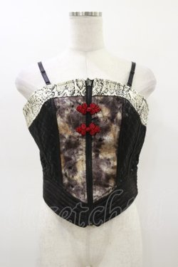 画像1: Qutie Frash / 2018プレミアム-華蝶-ビスチェ  黒 H-26-03-01-039-QU-TO-KB-ZH