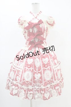 画像1: BABY,THE STARS SHINE BRIGHT / マリーアントワネット柄ジャンパースカート【難あり】 Free エンジ H-26-03-01-1025-BA-OP-NS-ZH