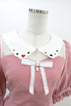 画像3: Secret Honey / トランプ刺繍ギンガムチェック半袖ワンピース Free レッド H-26-03-01-1026-CA-OP-NS-ZH