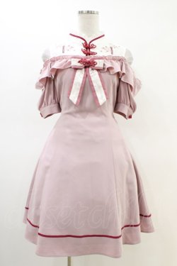 画像1: Amavel / 蝶々舞うランタンのチャイナワンピース Free ピンク H-26-03-01-1035-CA-OP-NS-ZH