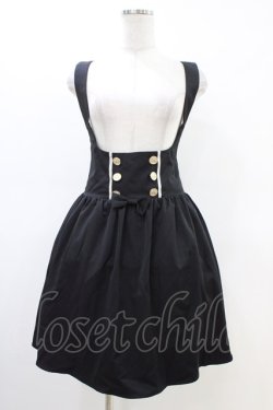 画像1: Amavel / サスペンダースカート Free ブラック H-26-03-01-1037-CA-SK-NS-ZH