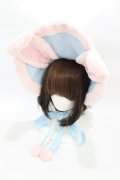 Angelic Pretty / なかよしバニーボンネット  サックス/ピンク H-26-03-01-1006-AP-AC-NS-ZH