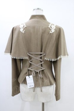 画像2: Innocent World / つる薔薇レースケープ付きショートコート L モカ×生成/Mocha×Beige/ボルドー×生成/Bordeaux×Beige H-26-03-01-1050-IW-CO-NS-ZH