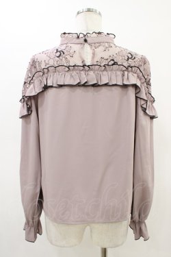 画像2: Rojita / 配色レース切替ラッフルブラウス Free ピンク/ブラック H-26-03-01-1051-LO-BL-NS-ZH