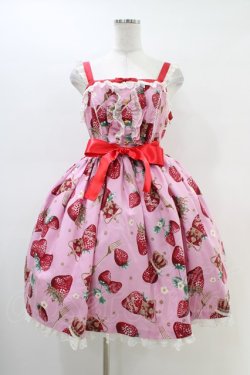 画像1: Angelic Pretty / Royal Crown Berryジャンパースカート Free ピンク H-26-03-01-1018-AP-OP-NS-ZH
