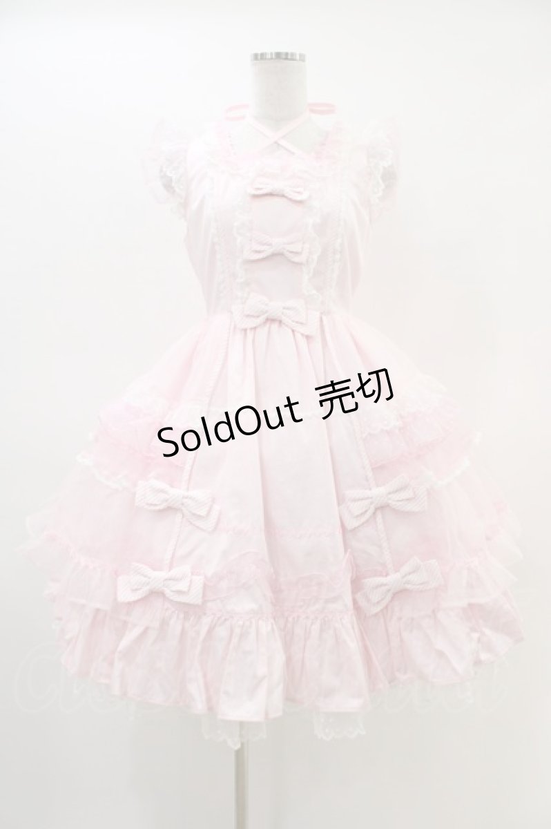 画像1: Angelic Pretty / Candyストライプリボンワンピース Free ピンク H-26-03-01-1019-AP-OP-NS-ZH (1)