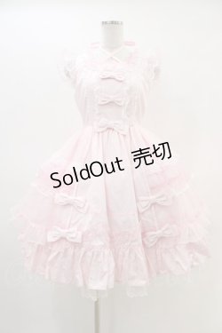 画像1: Angelic Pretty / Candyストライプリボンワンピース Free ピンク H-26-03-01-1019-AP-OP-NS-ZH