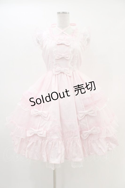 画像1: Angelic Pretty / Candyストライプリボンワンピース Free ピンク H-26-03-01-1019-AP-OP-NS-ZH (1)