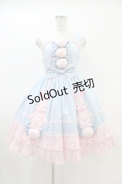 画像1: Angelic Pretty / なかよしバニージャンパースカート Free サックス/ピンク H-26-03-01-1020-AP-OP-NS-ZH