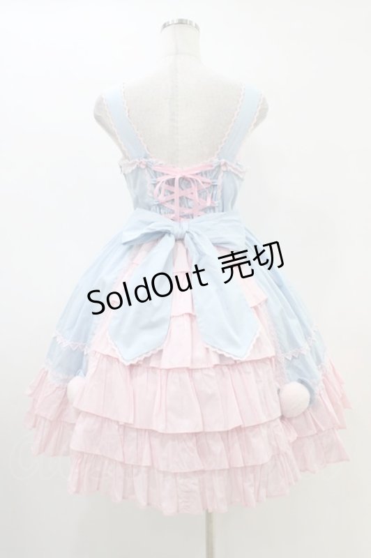 画像2: Angelic Pretty / なかよしバニージャンパースカート Free サックス/ピンク H-26-03-01-1020-AP-OP-NS-ZH (2)