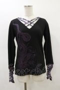 Qutie Frash / クロスインナーT  黒×紫 H-26-03-01-010-QU-TO-KB-ZH