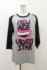 画像1: HELL CAT PUNKS / プリントカットソー L グレー×黒 H-26-03-01-012-PU-TO-KB-ZH (1)