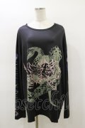 NieR Clothing / プリントLONG CUTSEW  黒 H-26-03-01-013-PU-TO-KB-ZH