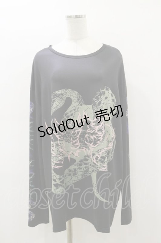 画像1: NieR Clothing / プリントLONG CUTSEW  黒 H-26-03-01-013-PU-TO-KB-ZH (1)