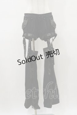 画像1: Qutie Frash / レッグカバー付パンツ  黒 H-26-03-01-015-QU-PA-KB-ZH