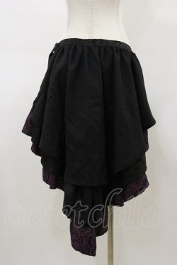 画像2: Qutie Frash / フリルラップスカート  黒×紫 H-26-03-01-017-QU-SK-KB-ZH