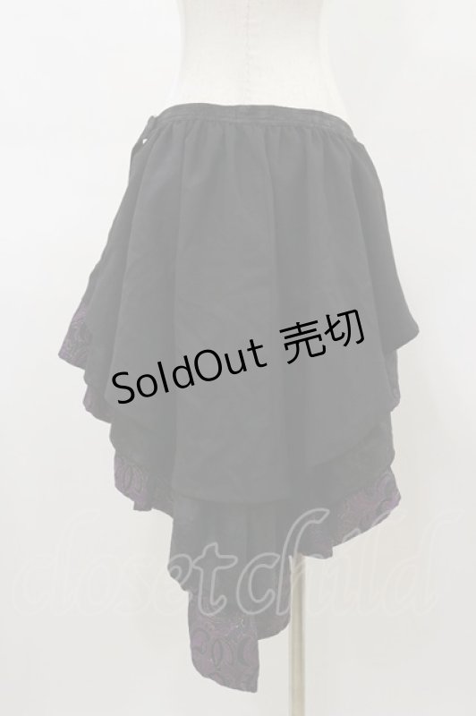 画像2: Qutie Frash / フリルラップスカート  黒×紫 H-26-03-01-017-QU-SK-KB-ZH (2)