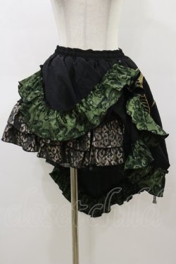 画像4: Qutie Frash / 3Wayフリルスカート  黒×カーキ H-26-03-01-020-QU-SK-KB-ZH