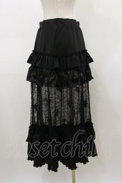 画像2: Qutie Frash / クモメッシュロングスカート  黒 H-26-03-01-021-QU-SK-KB-ZH