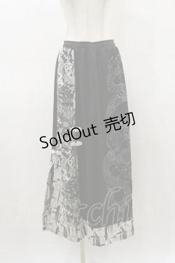 画像1: Qutie Frash / 2019プレミアム-白鶴-ロングスカート  黒 H-26-03-01-022-QU-SK-KB-ZH