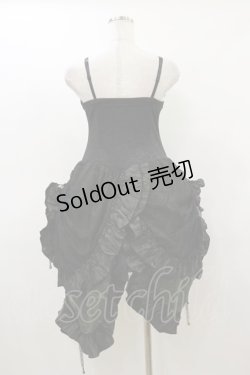 画像2: Qutie Frash / クモメッシュキャミワンピース  黒×カーキ H-26-03-01-023-QU-OP-KB-ZH