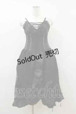 画像3: Qutie Frash / クモメッシュキャミワンピース  黒×カーキ H-26-03-01-023-QU-OP-KB-ZH