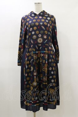 画像1: Jane Marple / The DressmakerのDayドレス  ネイビー H-26-03-01-029-JM-OP-KB-ZH